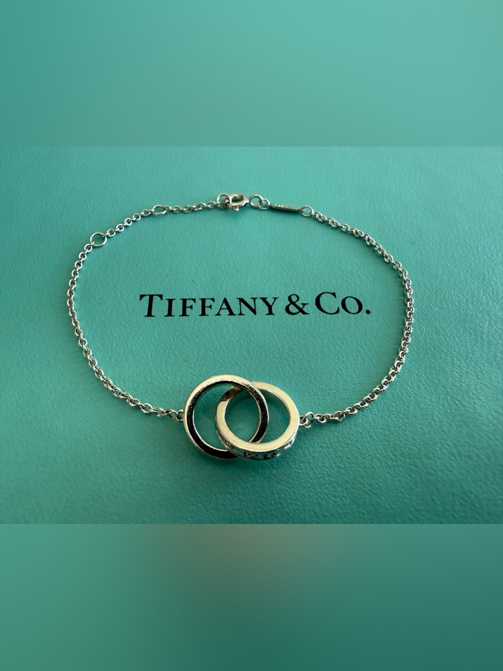 Tiffany&Co. 1837 Interlocking Circles Sterling Silver Chain Adjustable Bracelet